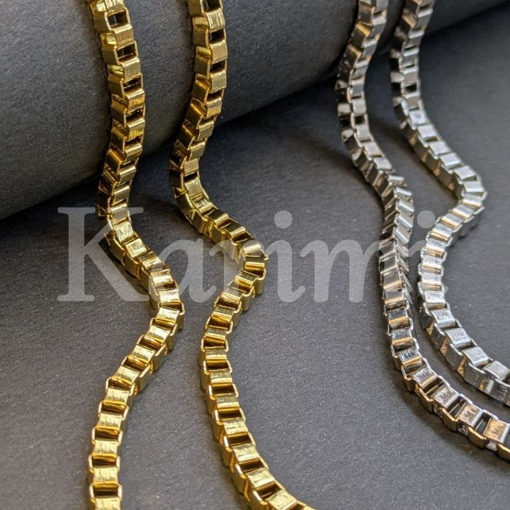گردنبند و زنجیر استیل مردانه طرح ونیزی طلایی و نقره ای رنگ ثابت کد sh