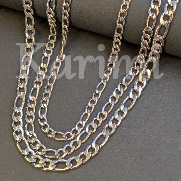 گردنبند و زنجیر استیل مردانه طرح فیگارو طلایی و نقره ای رنگ ثابت کد sh