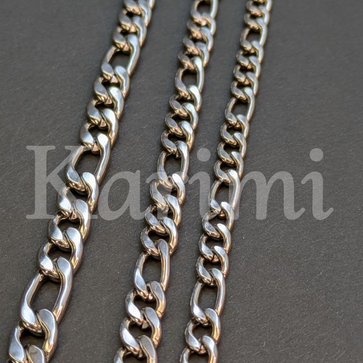 گردنبند و زنجیر استیل مردانه طرح فیگارو طلایی و نقره ای رنگ ثابت کد sh