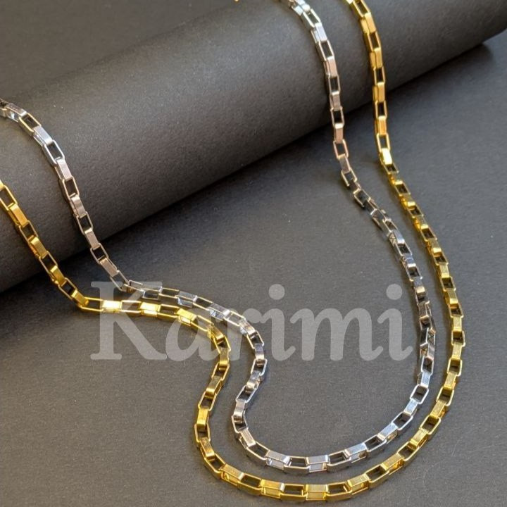 گردنبند و زنجیر استیل مردانه طرح آجری رنگ ثابت کد sh
