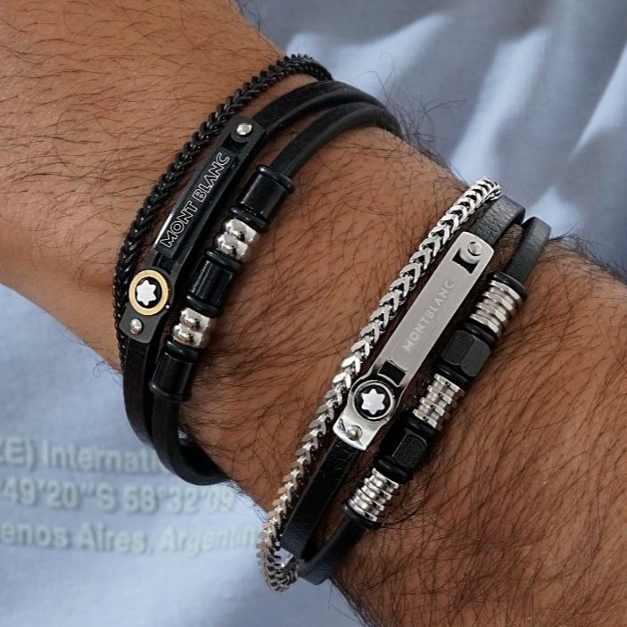 دستبند چرمی قفل استیل رولکس Rolex سه لاین در تنوع طرح کیفیت چرم عالی رنگ ثابت کد mp