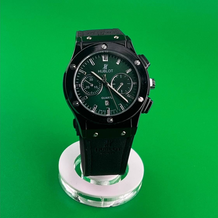 ساعت مچی بند چرم مردانه صفحه گرد هابلوت HUBLOT موتور ژاپن تنوع رنگ رنگ ثابت کد ki (پس کرایه)