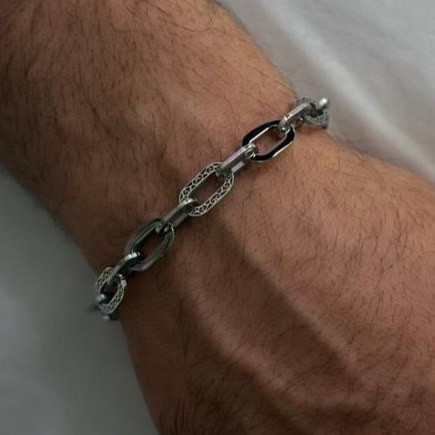 دستبند زنجیری مردانه طرح اسپرت رنگ ثابت کد gy