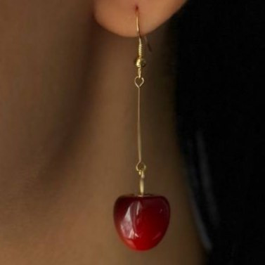 گوشواره زنانه طرح آویز گیلاسی تنوع طرح رنگ ثابت کد sm