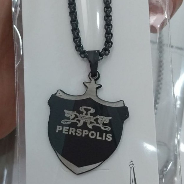زنجیر و آویز پلاک استیل طرح پرسپولیس perspolis رنگ ثابت کد as