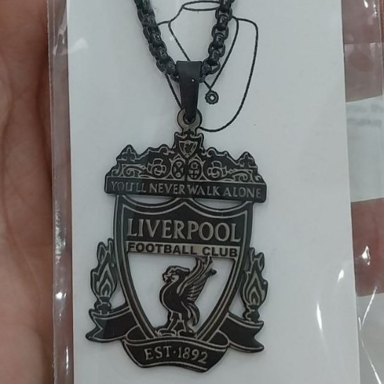 زنجیر و آویز پلاک استیل طرح لیورپول LIVERPOOL رنگ ثابت کد as