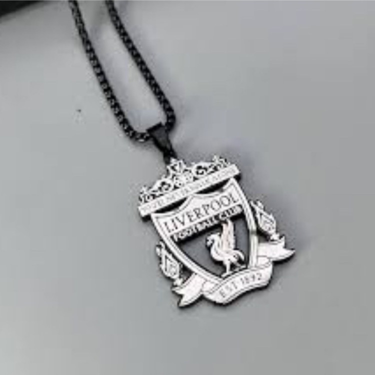 زنجیر و آویز پلاک استیل طرح لیورپول LIVERPOOL رنگ ثابت کد as