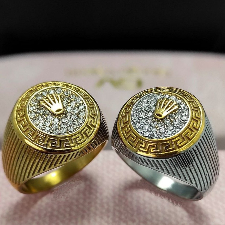 انگشتر مردانه استیل طرح رولکس ROLEX تنوع رنگ سایز بندی 9 تا 12 رنگ ثابت کد mp