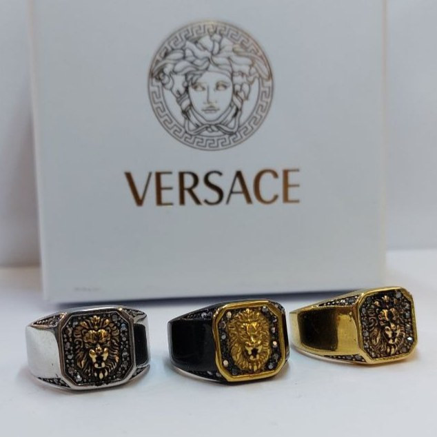 انگشتر مردانه استیل طرح ورساچ versace تنوع رنگ سایز بندی 9 تا 12 رنگ ثابت کد mp