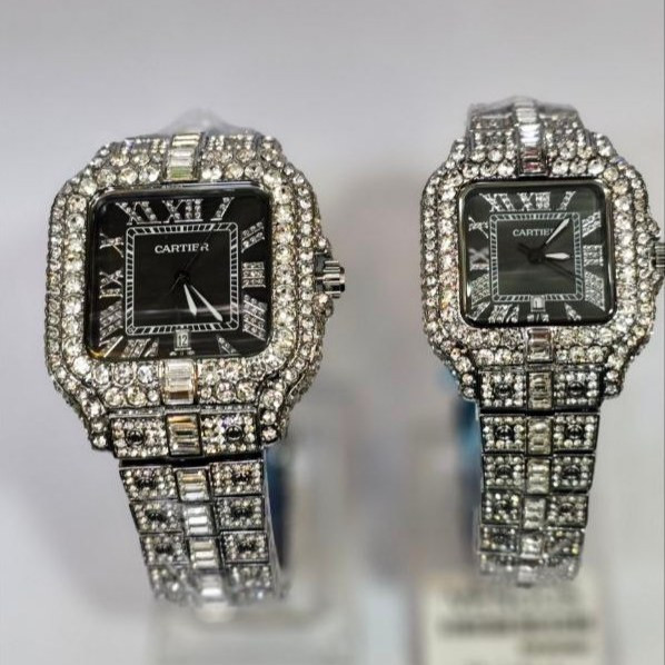 ساعت مچی زنانه کارتیر cartier فول نگین مخراج کاری تاریخ دار تنوع طرح رنگ ثابت کد vn