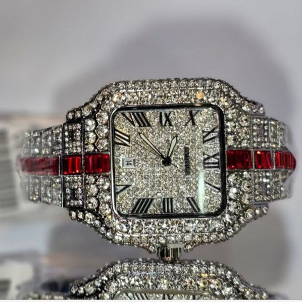 ساعت مچی زنانه کارتیر cartier فول نگین مخراج کاری تاریخ دار تنوع طرح رنگ ثابت کد vn