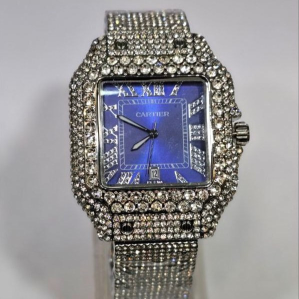 ساعت مچی زنانه کارتیر cartier فول نگین مخراج کاری تاریخ دار تنوع طرح رنگ ثابت کد vn