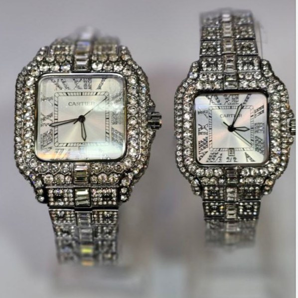 ساعت مچی زنانه کارتیر cartier فول نگین مخراج کاری تاریخ دار تنوع طرح رنگ ثابت کد vn