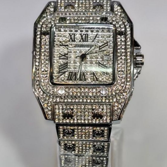 ساعت مچی زنانه کارتیر cartier فول نگین مخراج کاری تاریخ دار تنوع طرح رنگ ثابت کد vn