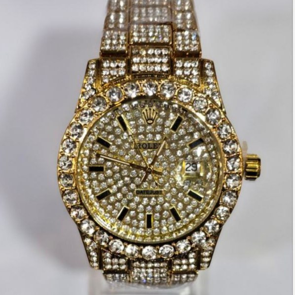 ساعت مچی زنانه رولکس ROLEX فول نگین مخراج کاری تاریخ دار تنوع طرح رنگ ثابت کد vn