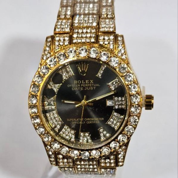 ساعت مچی زنانه رولکس ROLEX فول نگین مخراج کاری تاریخ دار تنوع طرح رنگ ثابت کد vn