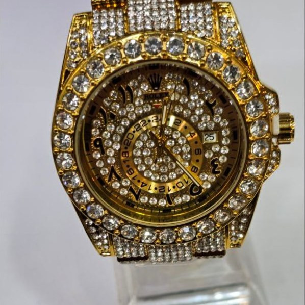 ساعت مچی زنانه رولکس ROLEX فول نگین مخراج کاری تاریخ دار تنوع طرح رنگ ثابت کد vn