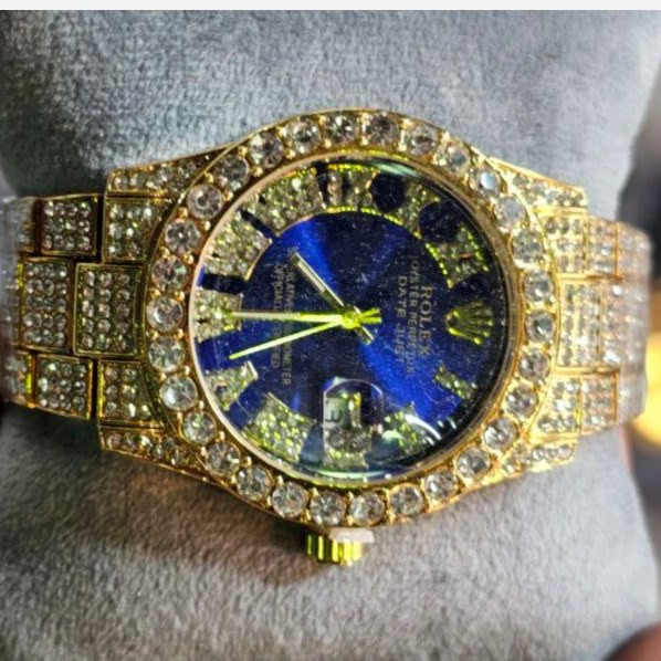 ساعت مچی زنانه رولکس ROLEX فول نگین مخراج کاری تاریخ دار تنوع طرح رنگ ثابت کد vn