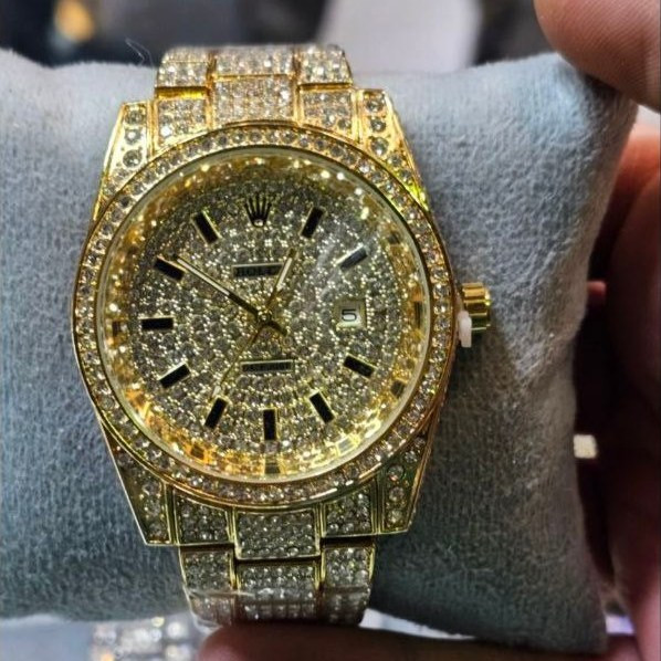ساعت مچی زنانه رولکس ROLEX فول نگین مخراج کاری تاریخ دار تنوع طرح رنگ ثابت کد vn