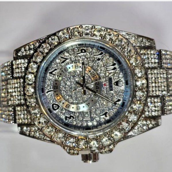 ساعت مچی زنانه رولکس ROLEX فول نگین مخراج کاری تاریخ دار تنوع طرح رنگ ثابت کد vn