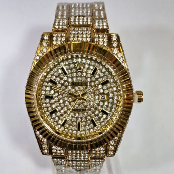 ساعت مچی زنانه رولکس ROLEX فول نگین مخراج کاری تاریخ دار تنوع طرح رنگ ثابت کد vn