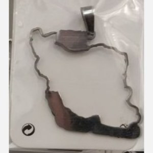 گردنبند و آویز پلاک استیل طرح نقشه ایران تنوع طرح رنگ ثابت کد as
