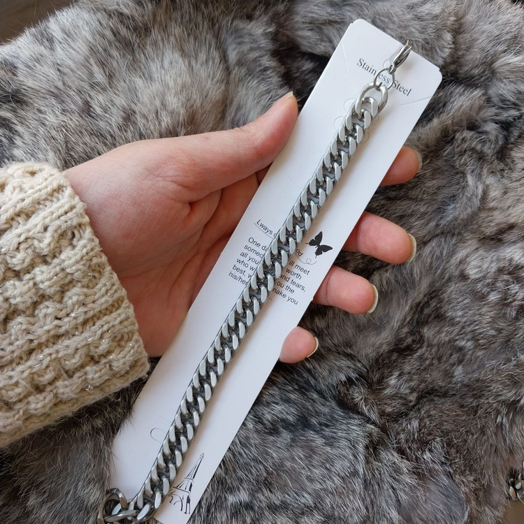 دستبند استیل زنانه طرح کارتیر طلایی و نقره ای رنگ ثابت کد as