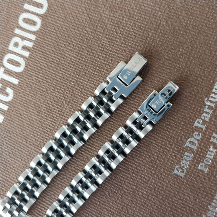 دستبند استیل مردانه طرح رولکس ROLEX تنوع رنگ و طرح رنگ ثابت کد as