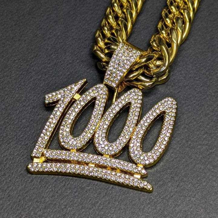 گردنبند و آویز پلاک مردانه طرح هزار فول نگین تنوع طرح رنگ ثابت کد sh