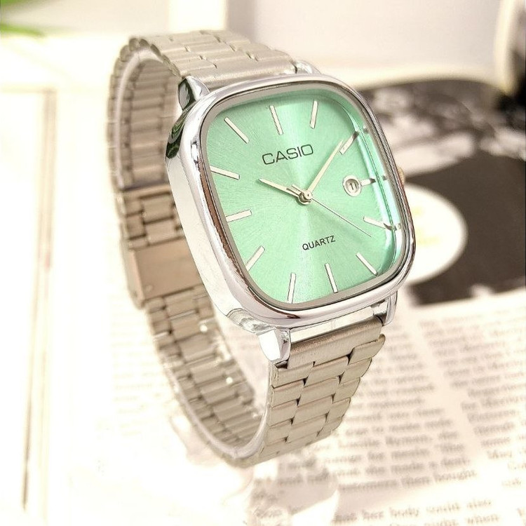 ساعت مچی مردانه صفحه مربع کاسیو CASIO طرح تاریخ دار در تنوع رنگ رنگ ثابت کد mp