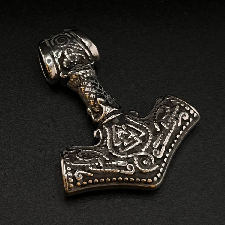 زنجیر و آویز پلاک استیل طرح شمشیر و محافظ اژدها رنگ ثابت در تنوع طرح کد ki