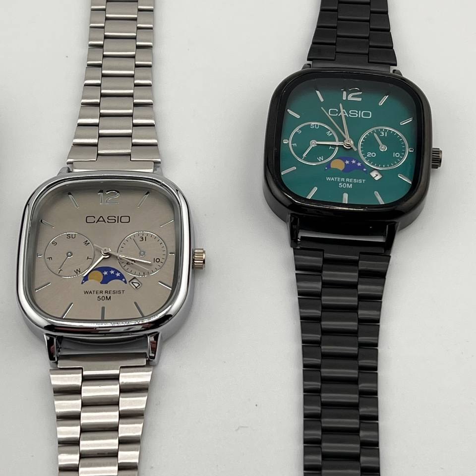 ساعت مچی مردانه صفحه مربع کاسیو CASIO  طرح تاریخ دار در تنوع رنگ رنگ ثابت کد ki