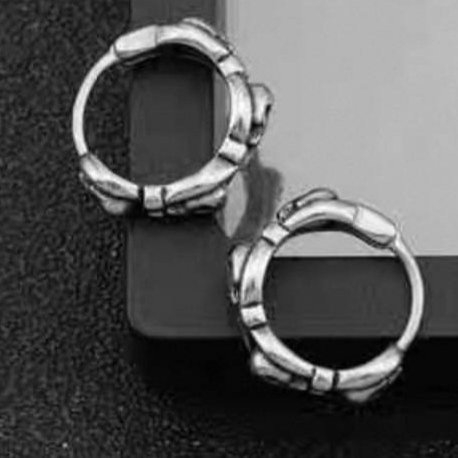 گوشواره حلقه ای استیل طرح اسکلت سر رنگ ثابت کد sf