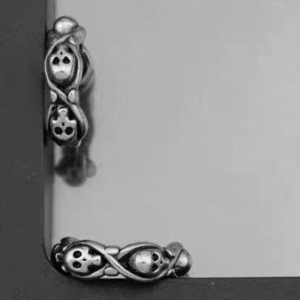 گوشواره حلقه ای استیل طرح اسکلت سر رنگ ثابت کد sf