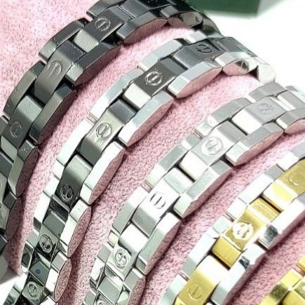دستبنداستیل مردانه طرح کارتیر cartier رنگ ثابت کد mp
