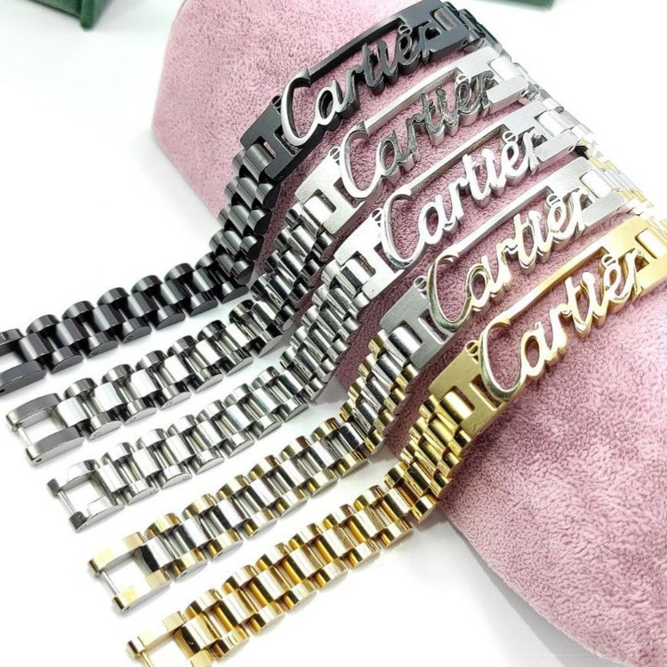 دستبنداستیل مردانه کارتیر cartier رنگ ثابت کد mp