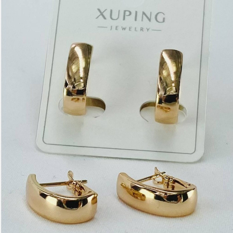 گوشواره زنانه ژوپینگ مدل حلقه ای پهن آینه ای رنگ ثابت کد gy