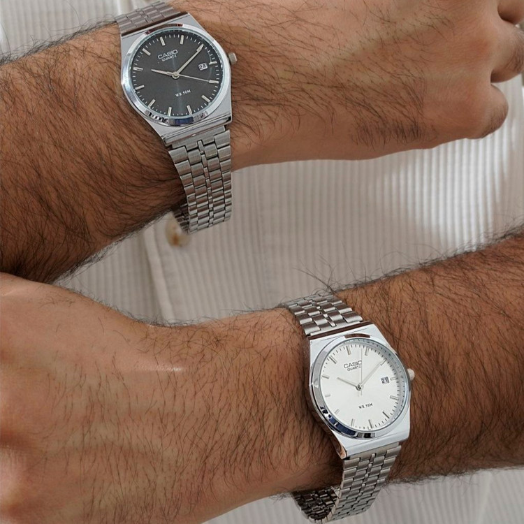 ساعت مچی مردانه صفحه گرد Casio old money استیل تقویم دار درتنوع رنگ درجه یک رنگ ثابت کد mp