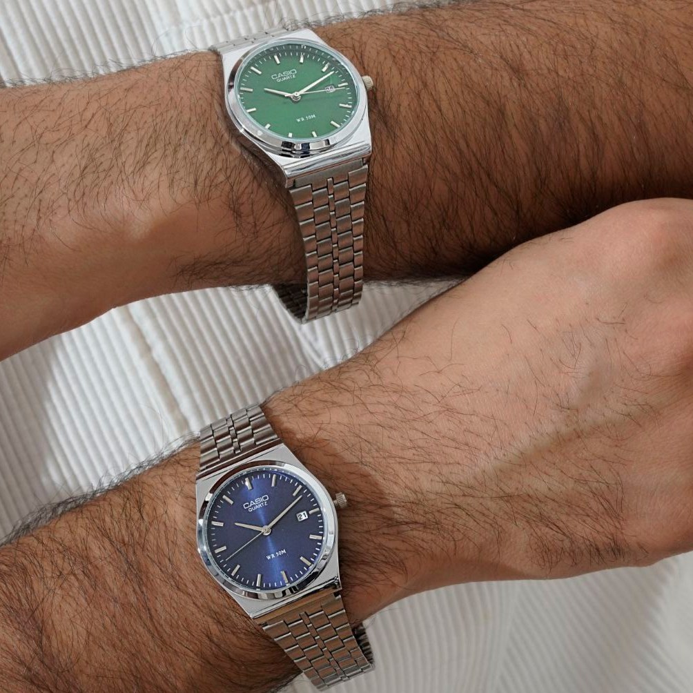 ساعت مچی مردانه صفحه گرد Casio old money استیل تقویم دار درتنوع رنگ درجه 1 رنگ ثابت کد mp