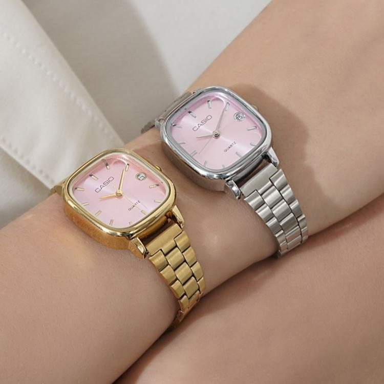 ساعت مچی زنانه Casio old money استیل تقویم دار درتنوع رنگ درجه یک رنگ ثابت کد mp