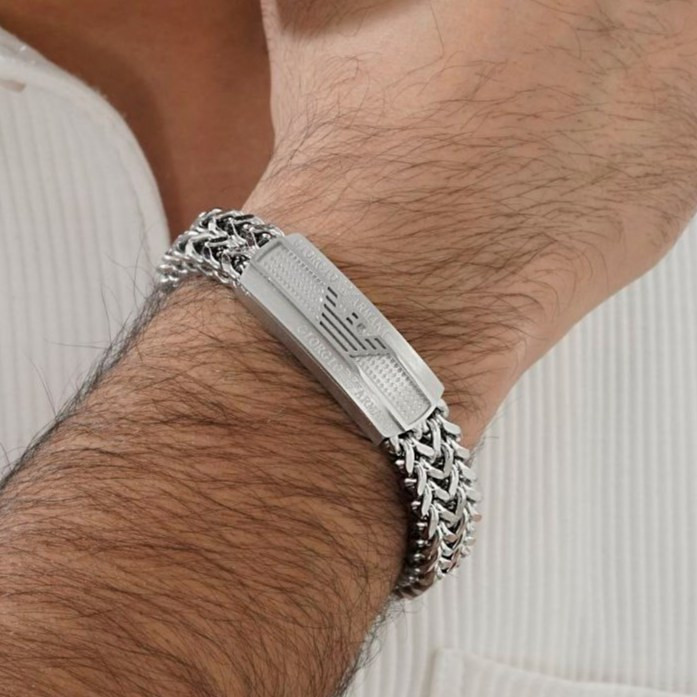 دستبند استیل مردانه ARMANI آرمانی درجه یک رنگ ثابت کد mp