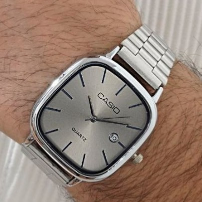 ساعت مچی مردانه کاسیو Casio old money تقویم دار بدنه تمام استیل رنگ ثابت کد mp