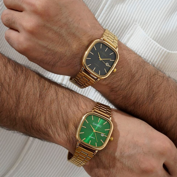 ساعت مچی مردانه کاسیو Casio old money تقویم دار بدنه تمام استیل رنگ ثابت کد mp