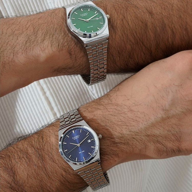 ساعت مچی مردانه کاسیو Casio old money تقویم دار بدنه تمام استیل و رنگ ثابت کد mp