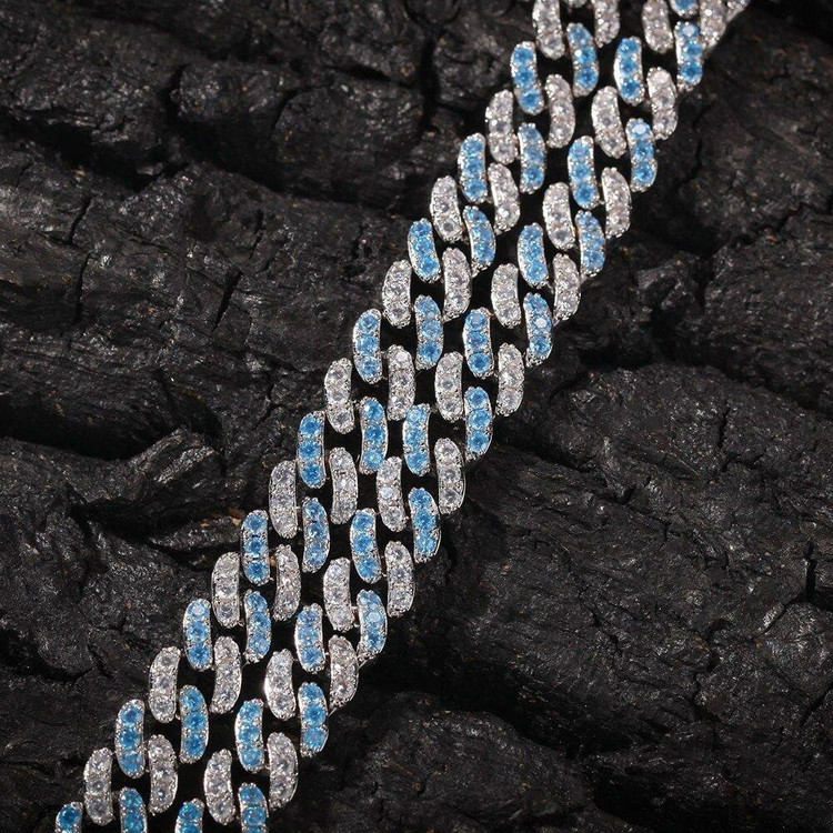 ست گردنبند و دستبند فول نگین کارتیری طرح چین فول chain در تنوع رنگ بالا درجه یک رنگ ثابت کد ki