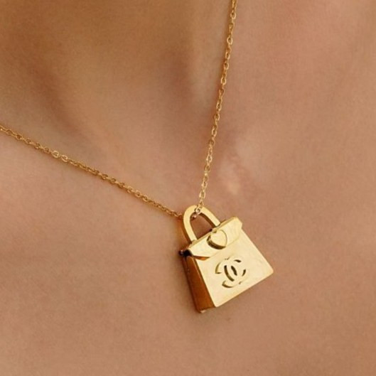 گردنبند و پلاک آویز استیل عیار316 طرح lv - gucci بازشو و پلاک قابل هک رنگ ثابت کد mp