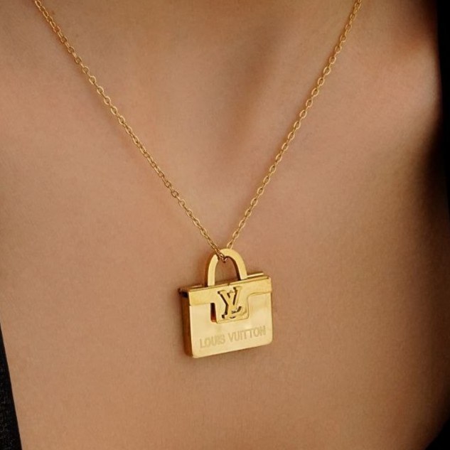 گردنبند و پلاک آویز استیل عیار316 طرح lv -dior - chanel بازشو و پلاک قابل هک رنگ ثابت کد mp