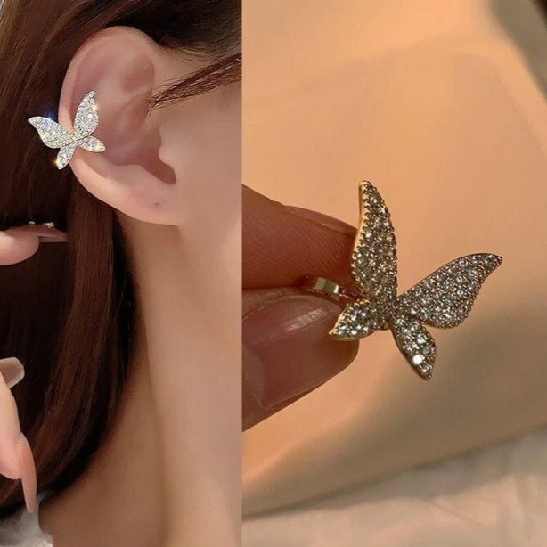 گوشواره ایرکاف تکی نگین دار پروانه رنگ کاملا ثابت کد ar