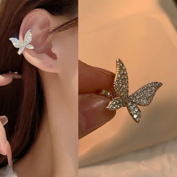گوشواره ایرکاف تکی نگین دار پروانه رنگ کاملا ثابت کد ar