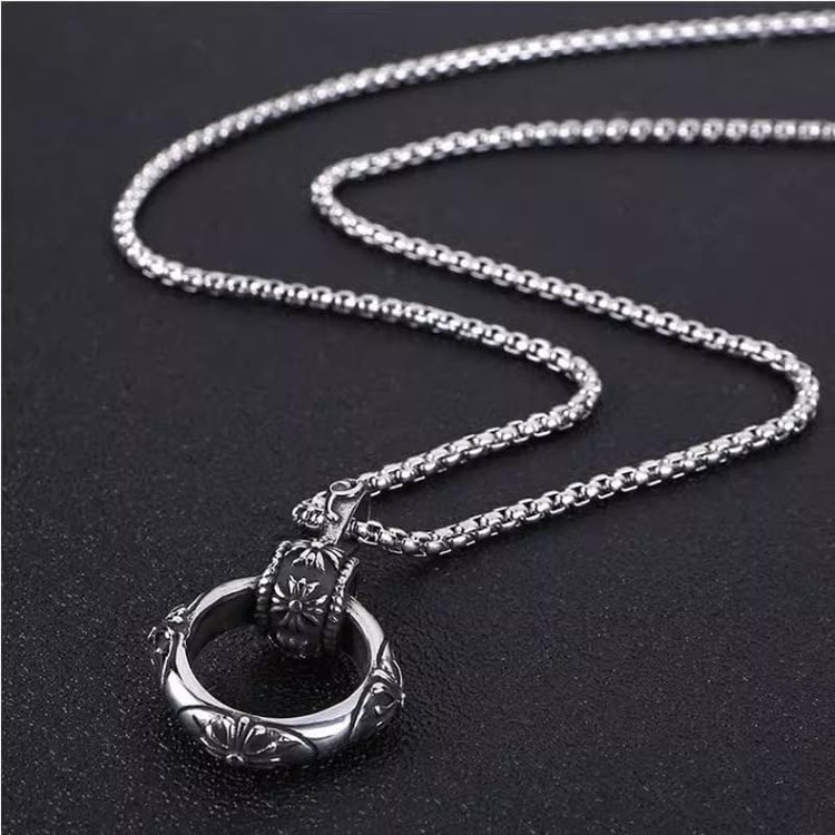 گردنبند و پلاک آویز استیل حلقه رینگی وایکینگ رنگ ثابت کد ar
